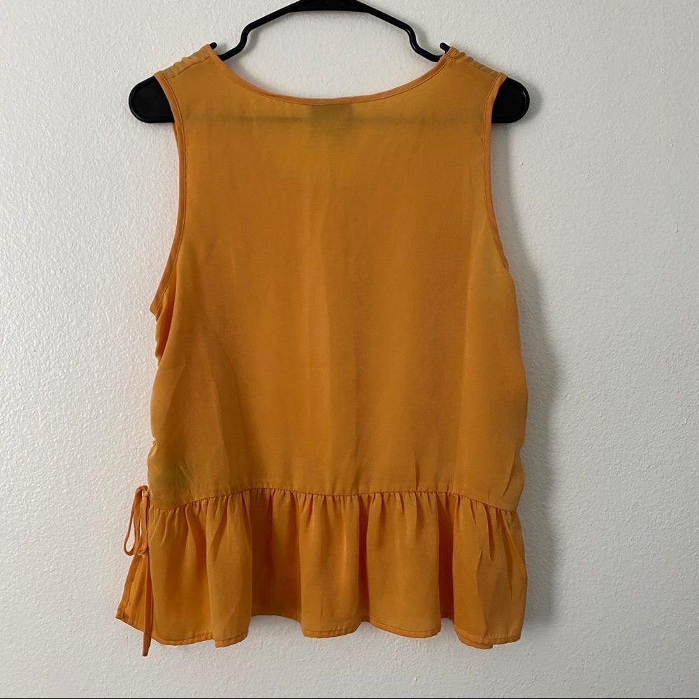 Target Orange Ruched Drawstring Ruffle Tank Top - Picture 2 of 4